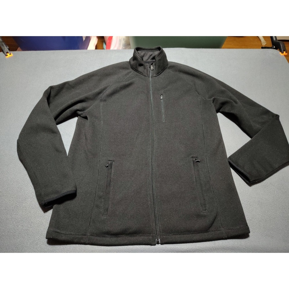 Swiss Tech Fleece Jacket Men M(38-40) Black Outdoor Hiking 5‎ Pockets Warm